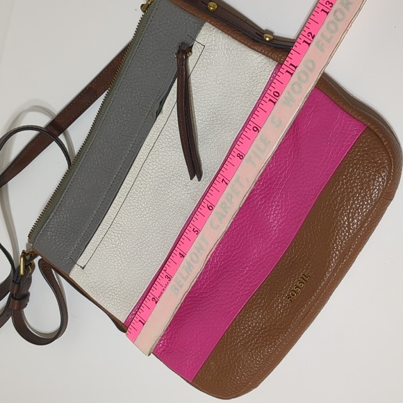 Fossil leather crossbody grey, white and pink - Picture 10 of 10